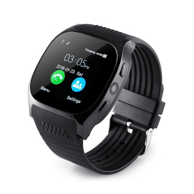 Ceas Smartwatch Techstar&amp;reg; T8 Negru, Cartela SIM, 1.54 inch, Apelare ,Alerte Sedentarism, Hidratare, Bluetooth 4.0 foto