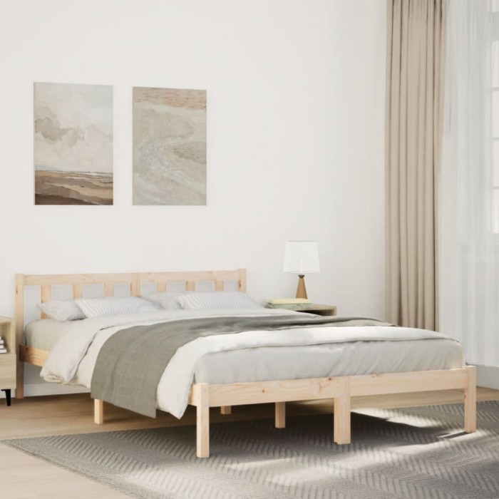 vidaXL Cadru pat foarte lung fără saltea, 160x220 cm, lemn masiv pin 852450