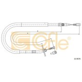 Cablu frana mana Mercedes-Benz Sprinter (901, 902, 903, 904, 906); Vw Lt 28 2 Cofle 109876, parte montare : dreapta, spate