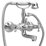 Gossi baterie cada cu 2 robinete + deviator dus de mana chrome retro