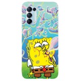 Husa compatibila cu Oppo Reno 4 5G model Sponge Bob Squarepants, Silicon, TPU, Viceversa, Transparent, Carcasa