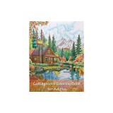 Cottagecore Coloring Book For Adults: 90 Pages of Big and Easy Relaxing Coloring Pages With Cozy Cottages