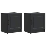 vidaXL Dulap de noapte 2 pcs Negru 43 x 34,5 x 47 cm Lemn prelucrat 895718