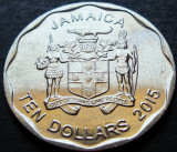 Moneda exotica 10 DOLARI / DOLLARS - JAMAICA, anul 2015 *cod 1090