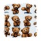Sticker decorativ Ursi, Maro, 55 cm, 11737ST