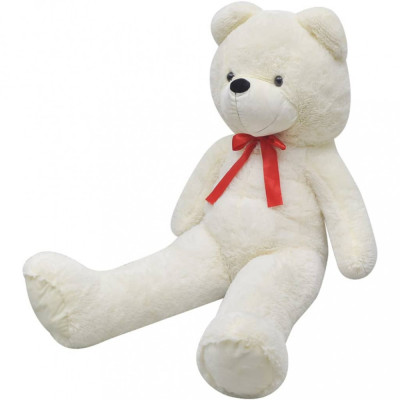 Ursuleț de pluș moale de jucărie XXL, alb, 135 cm foto