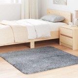 VidaXL Covor shaggy cu pom &icirc;nalt, NAVARRA, gri argintiu, 120x120 cm
