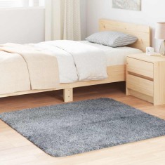 vidaXL Covor shaggy cu pom &icirc;nalt, NAVARRA, gri argintiu, 120x120 cm