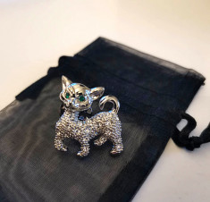 INSIGNA Brosa PISICA -placata cu Aur 18k-martisor