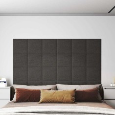 Panouri de perete 12 buc. gri &icirc;nchis 30x30 cm textil 1,08 m&sup2;