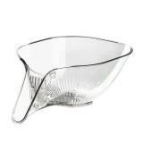 Bol pentru spalat alimente cu sita de scurgere, transparent, 18cm