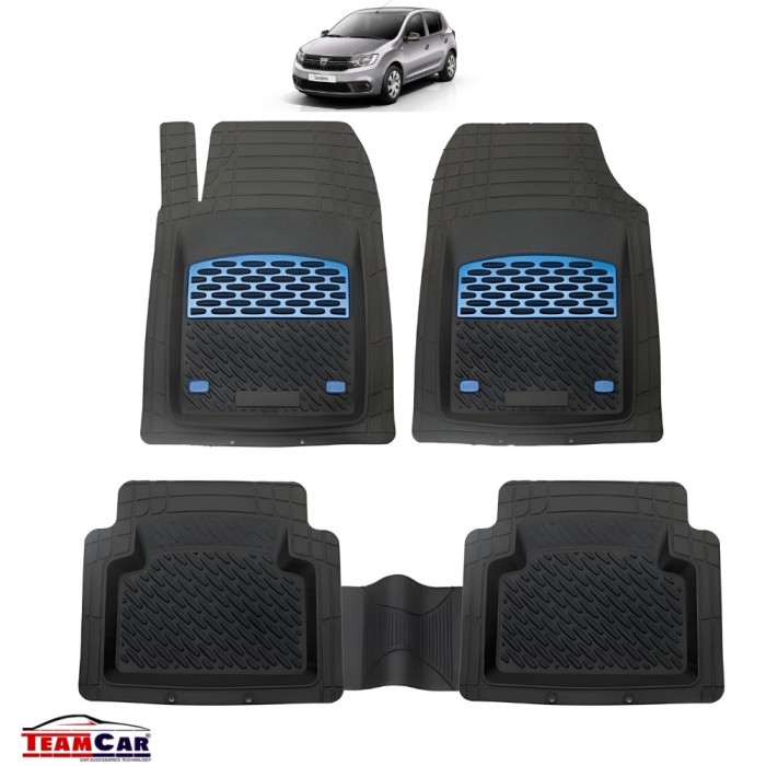 Covorașe Auto TeamCar&reg; Tip Tăviță Compatibile Dacia Sandero II (2012&ndash;2020) -Blue