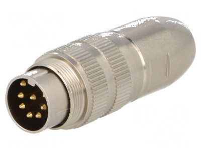 Conector M16 mufă tată lipire pe cablu 8 pini 5A 60V drept foto