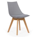 Cumpara ieftin Scaun bucatarie si living BUC 245, polipropilena, sezut piele ecologica, picioare lemn, 110 kg