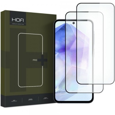 Folie de protectie Ecran HOFI Glass PRO+ pentru Samsung Galaxy A55 5G A556 / A35 5G A356, Sticla Securizata, Full Glue, Set 2 bucati, 2.5D, Neagra foto