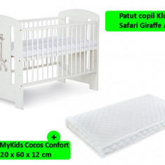 Patut Klups Safari Giraffe Alb + Saltea 12 Confort II