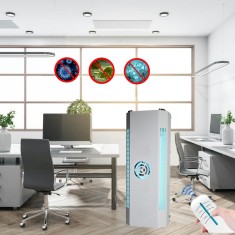 Lampa uvc bactericida 100w portabila, sterilizare si dezinfectare aer, control telecomanda, 60 mc/h, 3 trepte foto