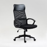 Scaun birou Kiwari&reg; Nad, spatar inalt, suport lombar, brate fixe, sezut cu spuma si mesh, mecanism fluture, baza nylon, roti PU, cadru metalic,
