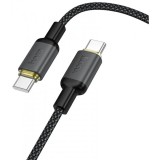 Cablu Date si Incarcare USB-C - USB-C HOCO X128 Benefit, 60W, 1m, Negru