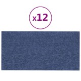 Cumpara ieftin Panouri de perete, 12 buc., albastru, 30x15 cm, textil, 0,54 m&sup2;