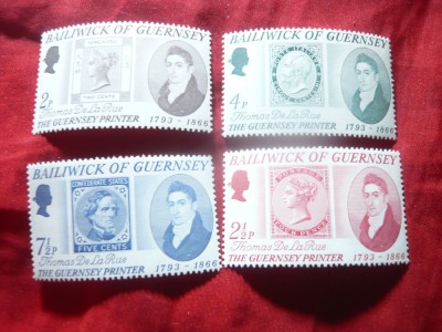 Serie Guernsey 1971 Personalitati - Thomas de la Rue - , 4 valori foto