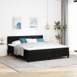 Cumpara ieftin Pat cu arcuri cu benzi LED Negru 180 x 200 cm tesatura
