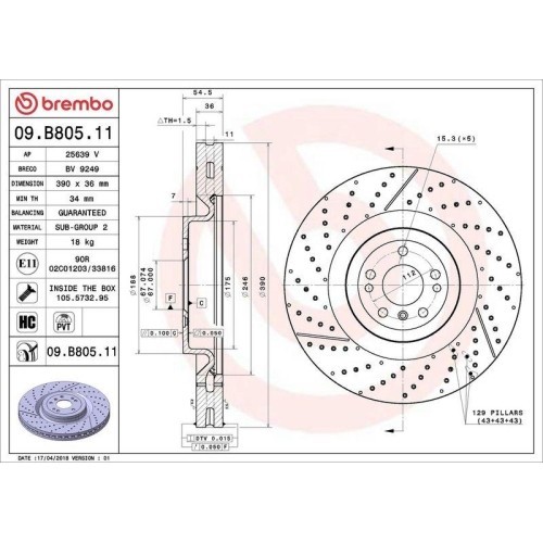 Set disc frana Mercedes Gl-Class (X166) 07.12-12.15, Gle (W166) 04.15-10.18, Gle Coupe (C292) 03.15-10.19, Gls (X166) 11.15-04.19, Clasa M (W166) 06.