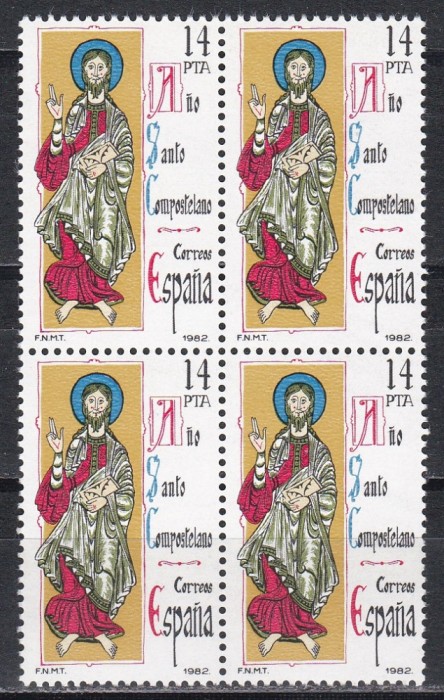Spania 1982 - Anul Sf&acirc;nt - Compostela, Bloc de 4, MNH