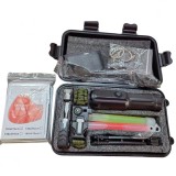 Kit supravietuire multifunctional, flippy, instrumente profesionale, tip valiza, pentru camping, drumetii, aventuri in aer liber, 130x210 cm, negru