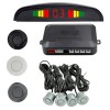 Senzori Parcare Auto cu Display LED, 12V, Negru/Gri/Alb, 4 Buc. - Detectare Obstacole, Avertizare Sonoră, Instalare Ușoară