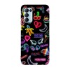 Husa compatibila cu Oppo Reno 4 Lite model Neon stickers pattern, Silicon, TPU, Viceversa, Transparent, Carcasa
