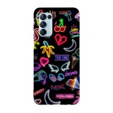 Husa compatibila cu Oppo A77 model Neon stickers pattern, Silicon, TPU, Viceversa, Transparent, Carcasa