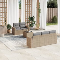 Gossi set canapele de gradina cu perne, 6 piese, bej, poliratan