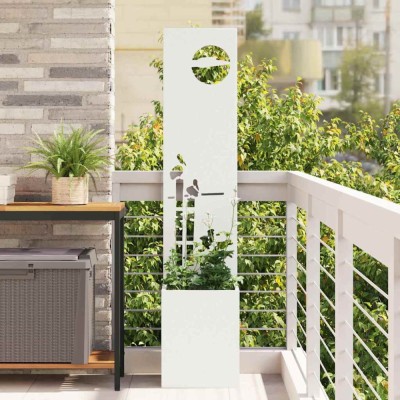 vidaXL Ecran de intimitate pentru grădină Traforaj Alb 32 x 140 cm 876400 foto