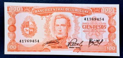 URUGUAY 100PESOS-1967-P47 UNC foto
