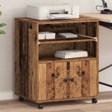 vidaXL Suport Imprimantă Lemn Vechi 60x48x74cm | Mobilier Birou Rustic | Masă Multifuncțională, Raft Depozitare, Maro