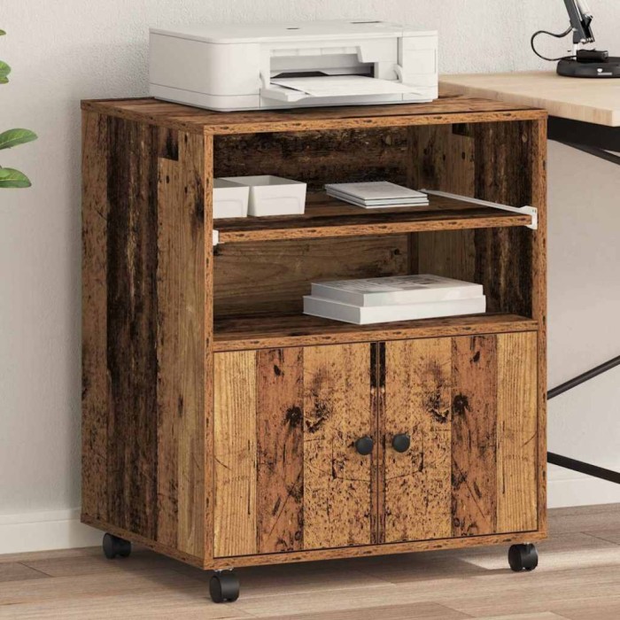 vidaXL Suport pentru imprimantă Lemn vechi 60 x 48 x 74 cm 862285