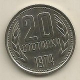 BULGARIA 20 STOTINKI 1974 [2] XF+++ , livrare in cartonas, Europa, Cupru-Nichel