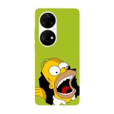 Husa compatibila cu Huawei P50 Pro model I&amp;#039;m hungry Homer Simson, Silicon, TPU, Viceversa, Transparent, Carcasa