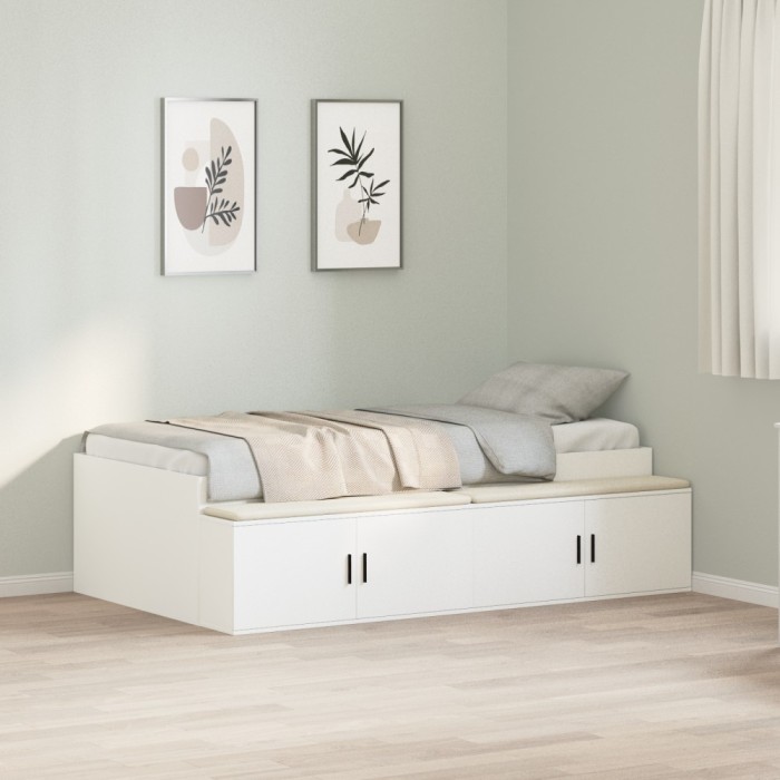 vidaXL Cadru de pat Alb 75x190 cm