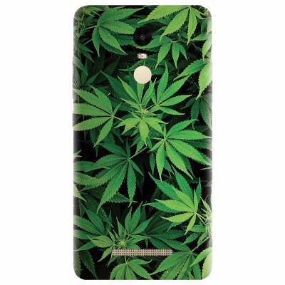 Husa silicon pentru Xiaomi Remdi Note 3, Green Leaf Pattern foto