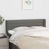 Gossi tablie de pat cu aripioare gri inchis 147x16x78/88 cm textil