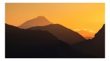 Tablou Canvas Peisaj Montan Crepuscular Lumină &Icirc;nserării, 39 x 26 cm, CMCLASS