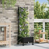Cumpara ieftin Ghiveci de gradina cu irigatie si roti Negru 40 x 40 x 132 cm