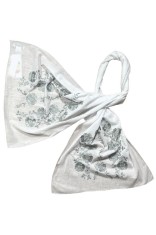 Esarfa tip marama traditionala, alb zapada, 180 x 53 cm