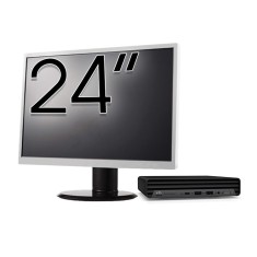 Pachet Calculator Second Hand HP ProDesk 400 G6 Mini, Intel Core i5-10500T 2.30 - 3.80GHz, 8GB DDR4, 256GB SSD + Monitor 24 Inch NewTechnology Media