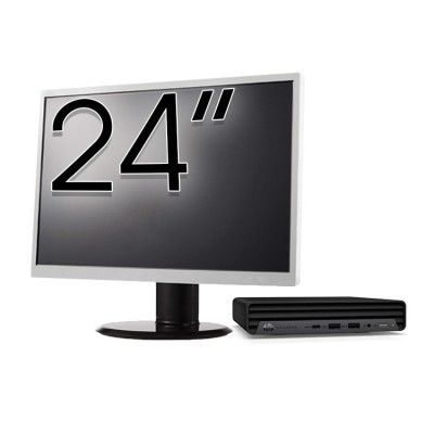 Pachet Calculator Second Hand HP ProDesk 400 G6 Mini, Intel Core i5-10500T 2.30 - 3.80GHz, 8GB DDR4, 256GB SSD + Monitor 24 Inch NewTechnology Media foto