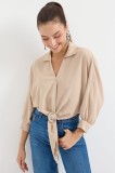 Cumpara ieftin Bluza Dama Oversize, Fluida, Bej - S(36)