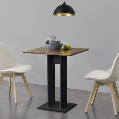 Masa bucatarie Lindesnes WOS efect lemn de nuc/negru [en.casa] HausGarden Leisure foto