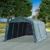 Cort Mobil Animale vidaXL Verde Inchis 3.3x6.4m PVC 550g/m&sup2; Impermeabil Protectie UV, Cadru Otel Galvanizat Rezistent